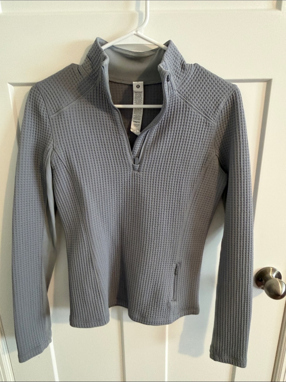 lululemon athletica Gray Waffle Quarter-Zip Pullover - women's size 2
